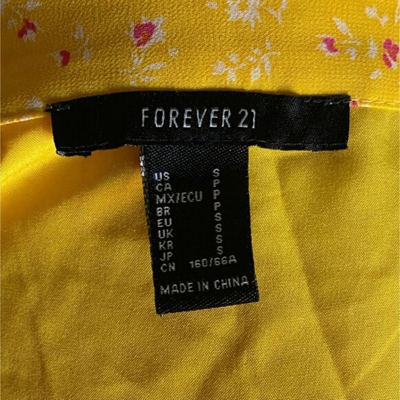 Forever 21 Floral. Flowy Mini Wrap Skirt-Yellow-Size Small-GUC - Picture 8 of 8
